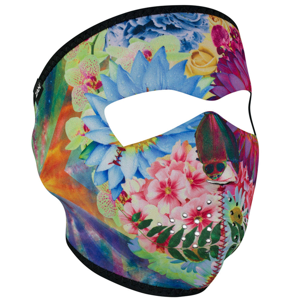 WNFM182 ZANÂ® Full Mask- Neoprene- Flower Skull-Daniel Smart Mfg - Retail