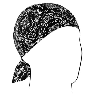 Z101 Flydanna®, Cotton, Black Paisley-Headwraps-Daniel Smart Mfg - Retail