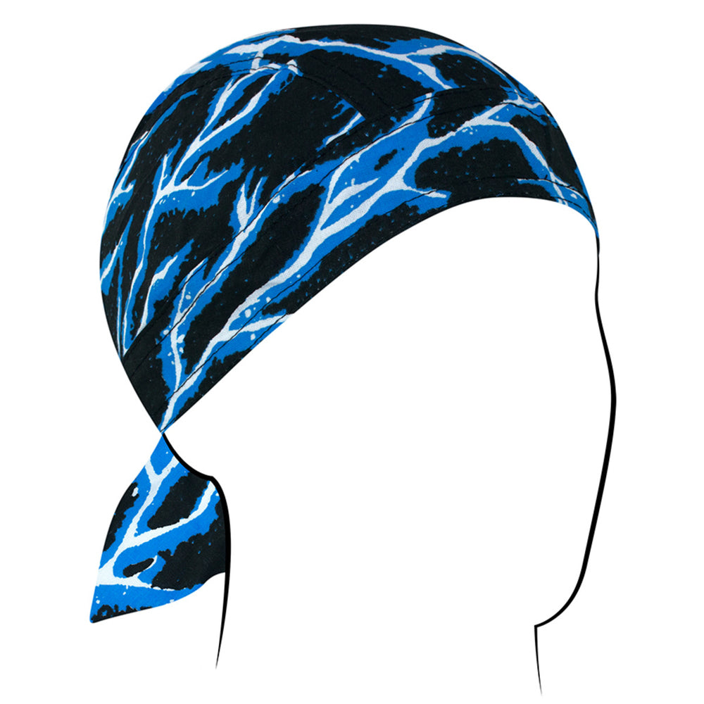 Z226 Flydanna®, Cotton, Blue Lightning-Headwraps-Daniel Smart Mfg - Retail