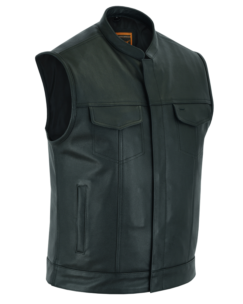 Men's Motorcycle Vests In Leather, Denim, And Textile Styles