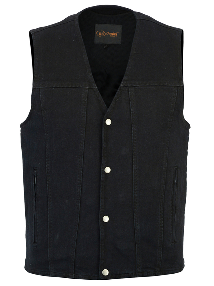 Wholesale Men's Leather Vests | DS105V Men's Single Back Panel Vest ...