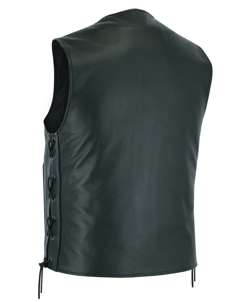 DS105 Men's Single Back Panel Concealed Carry Vest | Men's Leather Vests