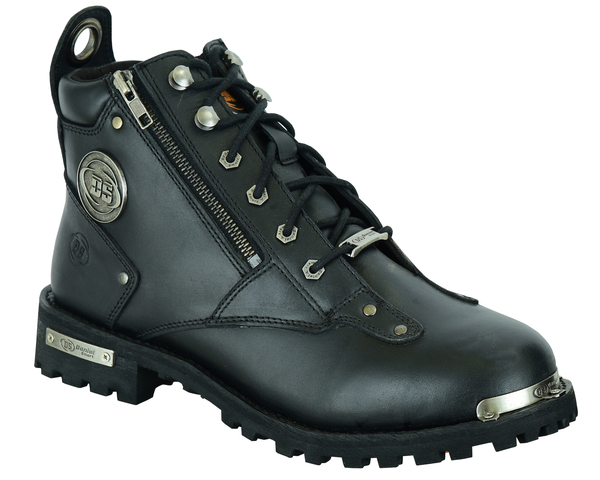 DS9730 Mens 6 Side Zipper Plain Toe Boot | Men's Motorcycle Boots