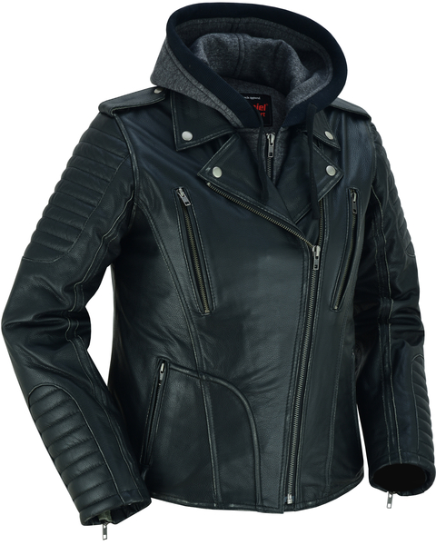 DS877 Womens M/C Jacket with Rub-Off Finish | Women's Leather Motorcycle Jackets