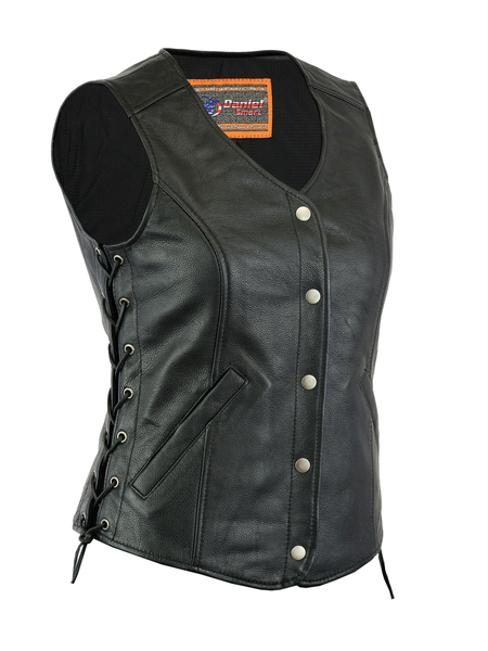DS266  Womens Premium Classy Longer Body 3/4 Vest | Women's Leather Vests