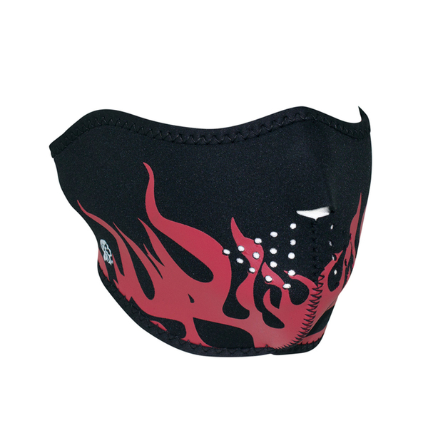 WNFM229RH ZAN® Half Mask- Neoprene- Red Flames | Half Facemasks
