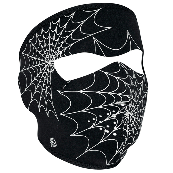 WNFM057G ZAN® Full Mask- Neoprene- Spider Web, Glow in the Dark | Full Facemasks