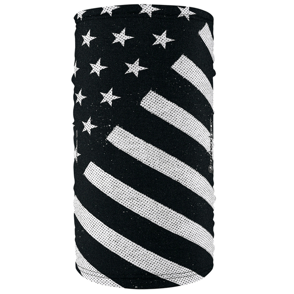 TF091 Motley Tube® Fleece Lined Polyester, Black and White Flag | Head/Neck/Sleeve Gear