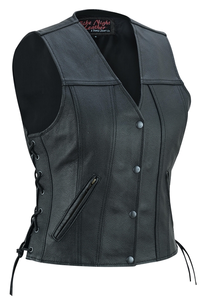 DS203 Her Miles Single Panel Concealment Vest | Women's Leather Vests