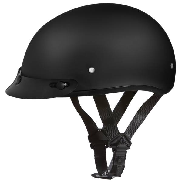 D1-B D.O.T. DAYTONA SKULL CAP - DULL BLACK | 1/2 Shell Helmets