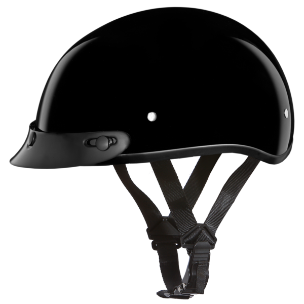 D1-A D.O.T. DAYTONA SKULL CAP- HI-GLOSS BLACK | 1/2 Shell Helmets