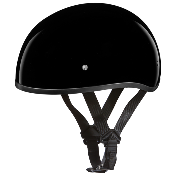 D1-ANS D.O.T. DAYTONA SKULL CAP W/O VISOR - HI-GLOSS BLACK | 1/2 Shell Helmets