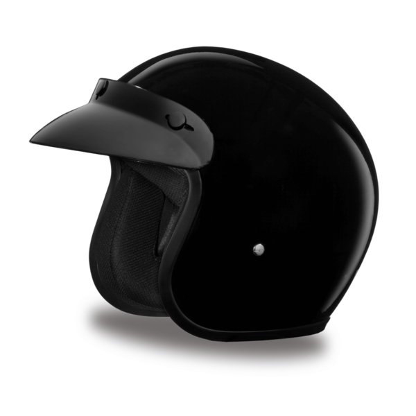 DC1-A D.O.T. DAYTONA CRUISER - HI-GLOSS BLACK | 3/4 Shell Helmets