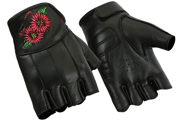 DS36 Womens Embroidered Fingerless Glove | Women's Fingerless Gloves