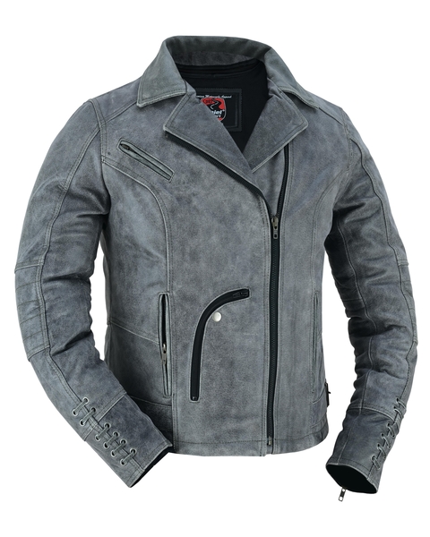 DS809 Must Ride  Gray | Women's Leather Motorcycle Jackets
