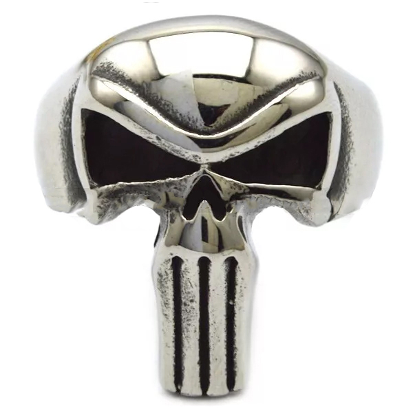 R3003 Punisher Skull Stainless Steel Biker Ring | Rings
