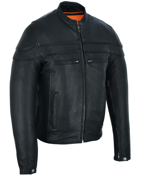 DS701 Men's Sporty Scooter Jacket | Men's Leather Motorcycle Jackets