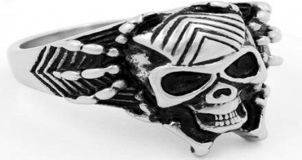 R136 Stainless Steel Web Face Skull Biker Ring | Rings