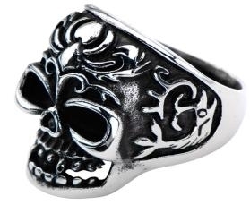 R145 Stainless Steel Fish Tail Skull Biker Ring | Rings