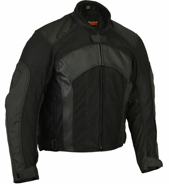 DS750BK Men's Mesh/ Leather Padded Jacket | Mens Textile Motorcycle Jackets
