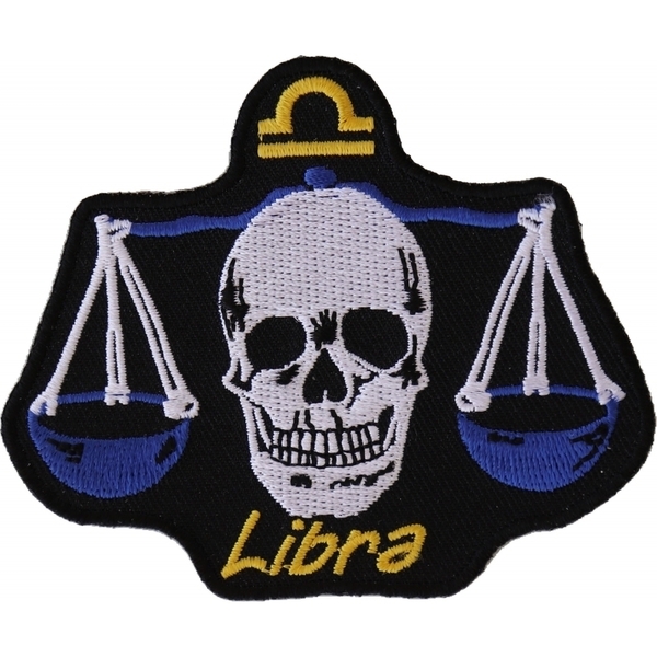 P5474 Libra Skull Zodiac Sign Patch | Patches