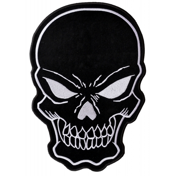 PL3422 Black Skull Embroidered Iron on Patch | Patches