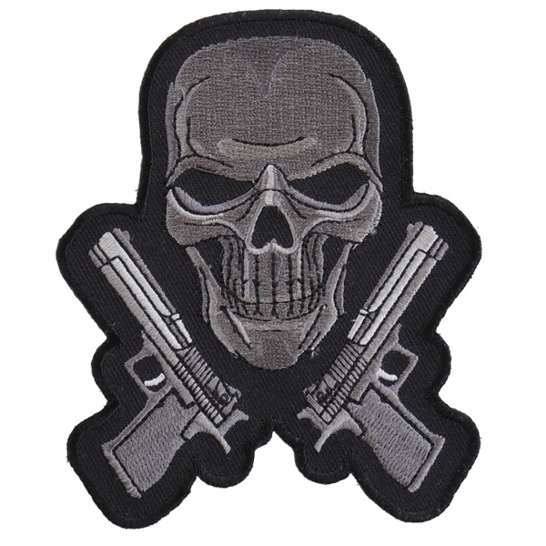 P4960 Guns and Skull Chrome Patch | Patches
