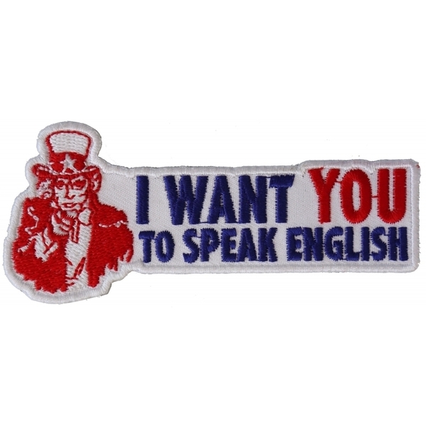 P2960 I Want You To Speak English Uncle Sam Patriotic Iron on Patch | Patches