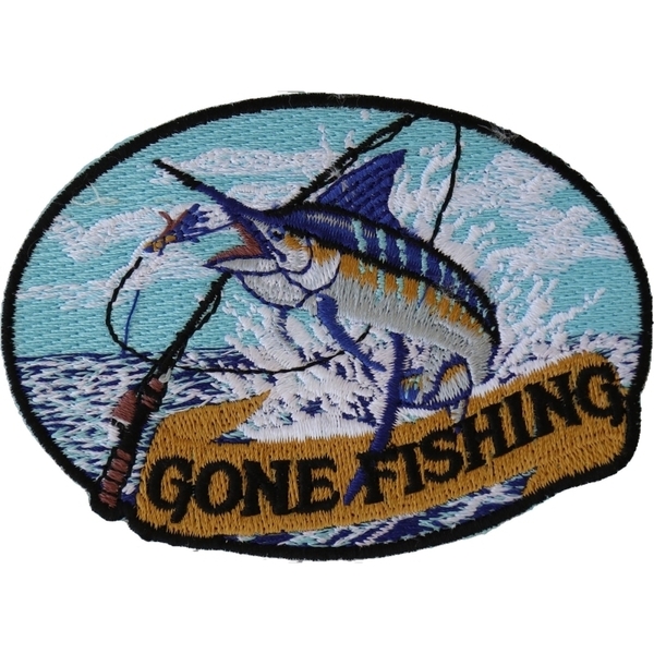 P4513 Marlin Gone Fishing Small Patch | Patches