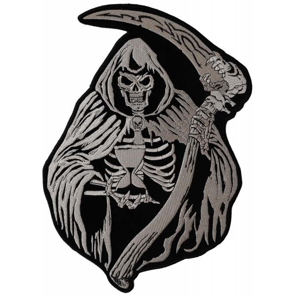 PL3587 Reaper with Scythe Embroidered Iron on Patch | Patches
