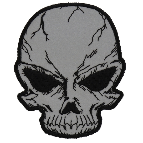 P3169 Reflective Small Cracked Skull Patch | Patches