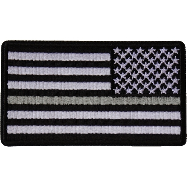 P6678 Reversed Silver Line Corrections Officer American Flag Patch | Patches