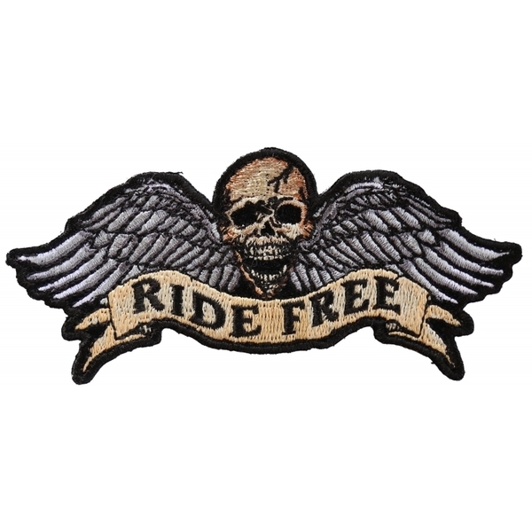 P3295 Ride Free Winged Skull Biker Patch | Patches
