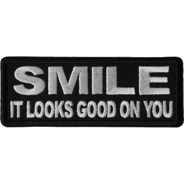 P6694 Smile It Looks Good on You Iron on Morale Patch | Patches