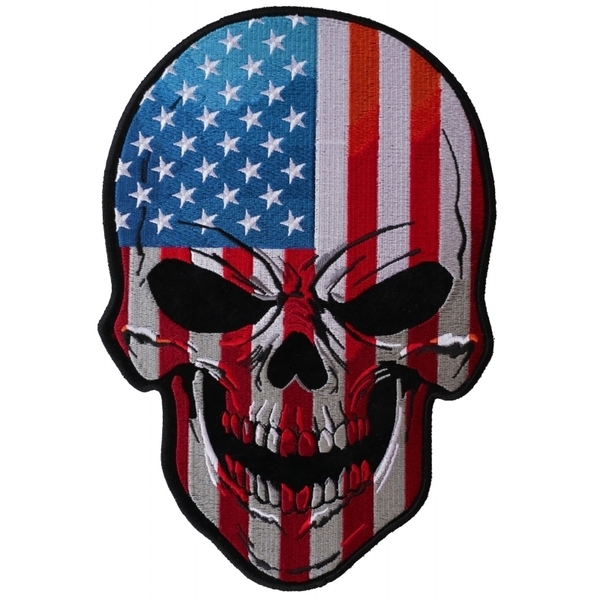 PL5667 USA Skull Embroidered Iron on Patch | Patches