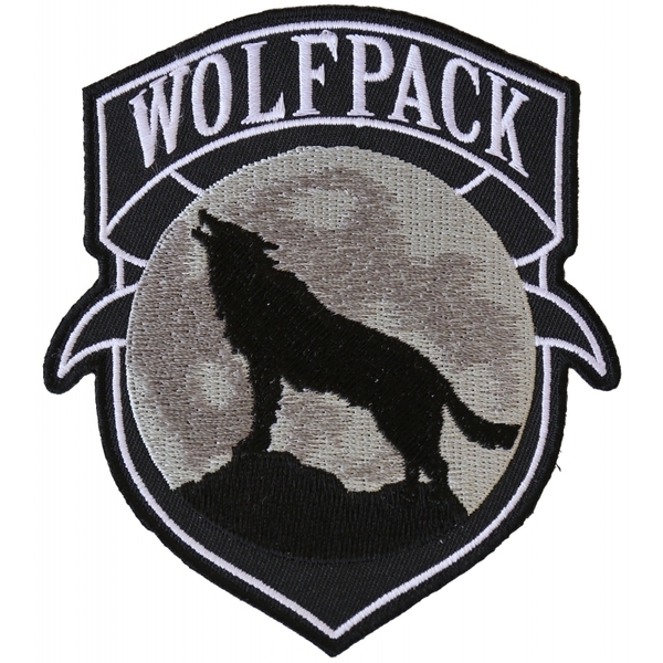 P6139 Wolfpack Patch Wolf Howling Moon Silhouette | Patches
