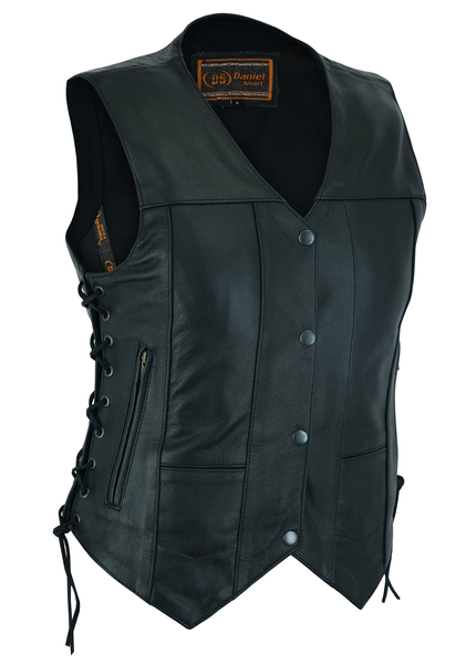 DS201  Women's 6 Pocket Utility Vest | Women's Leather Vests