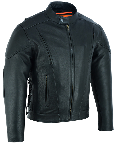 DS777 Men's Vented M/C Jacket Side Laces | Men's Leather Motorcycle Jackets