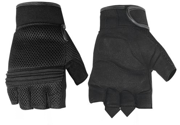 DS10 Synthetic Leather/ Mesh Fingerless Glove | Men's Fingerless Gloves