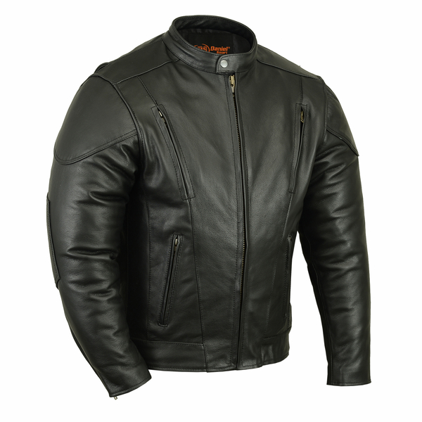 DS779 Men's Vented M/C Jacket w/ Plain Sides | Men's Leather Motorcycle Jackets