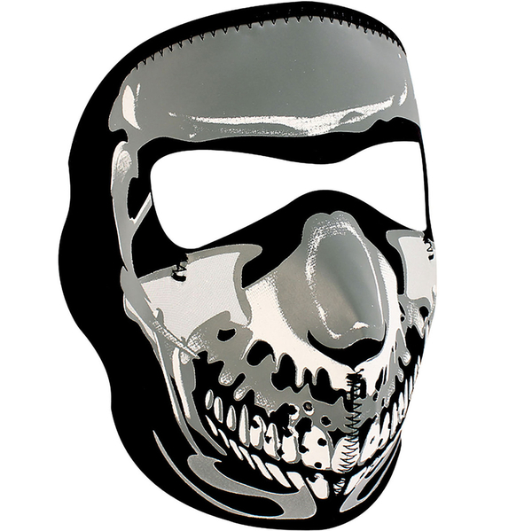 WNFM023 ZAN® Full Mask- Neoprene- Chrome Skull | Full Facemasks