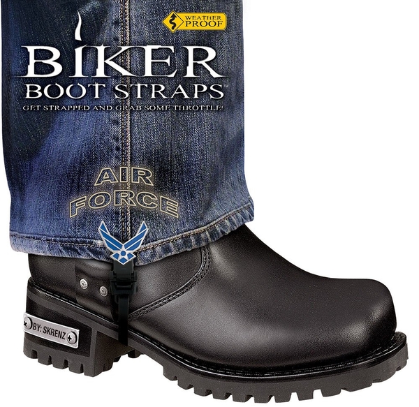 BBS/AF6 Weather Proof- Boot Straps- Air Force- 6 Inch | Biker Boot Straps