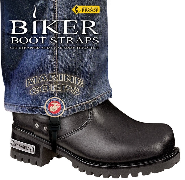 BBS/MR6 Weather Proof- Boot Straps- Marine Corps- 6 Inch | Biker Boot Straps