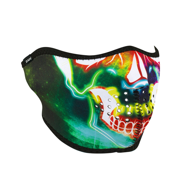WNFM098H ZAN® Half Mask- Neoprene- Neon Skull | Half Facemasks