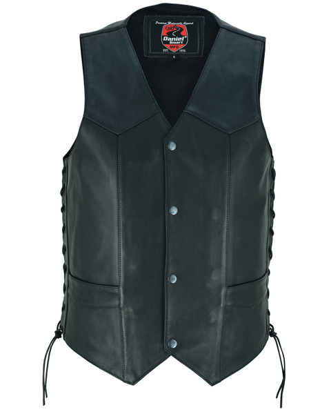 DS122 Gold Traditional | Men's Leather Vests