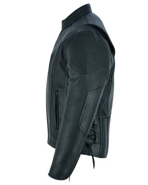 DS777 Men's Vented M/C Jacket Side Laces | Men's Leather Motorcycle Jackets