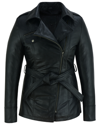 Elan Womens Leather Jacket Black
